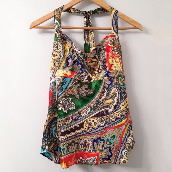 J.Crew Silk Multicolor Paisley Print Halter - Picture 10 of 10